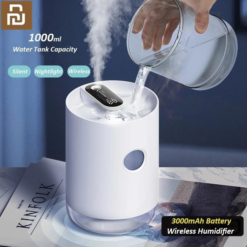 Air Humidifier 1L 3000mAh Portable Wireless