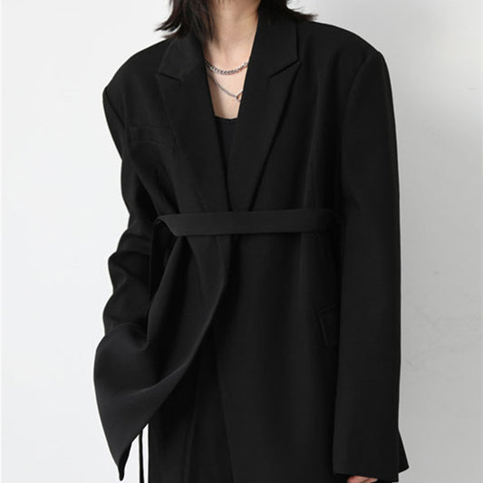 Broad Shoulder Long Suit Coat Women